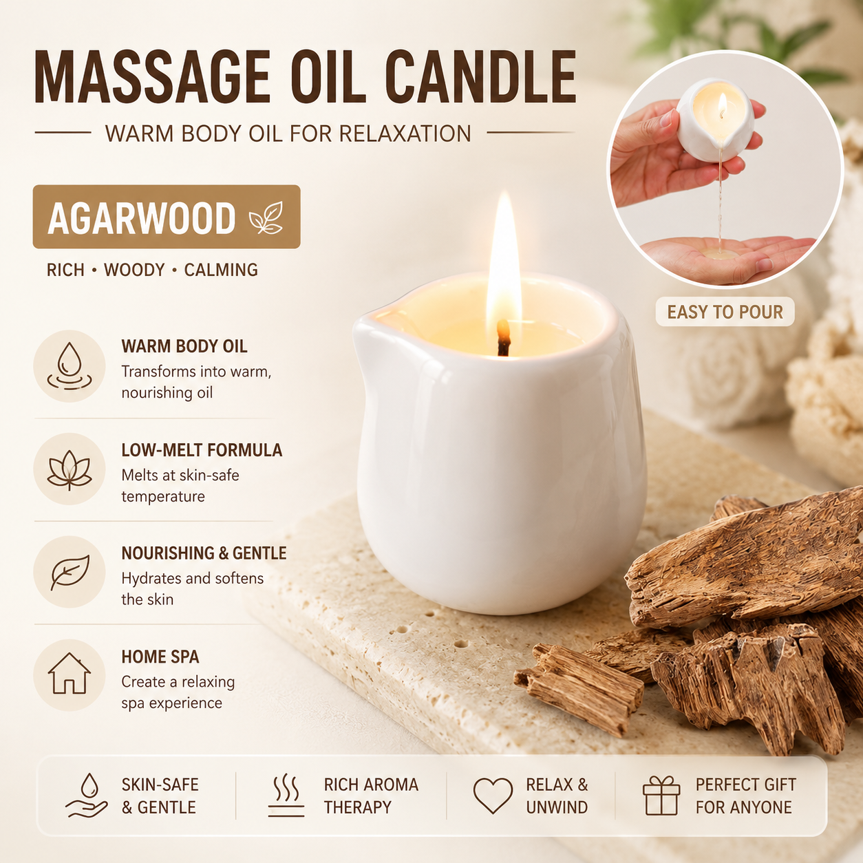 Ceramic Massage Oil Candle Aga – Massage Candle Melting recenzja i cena
