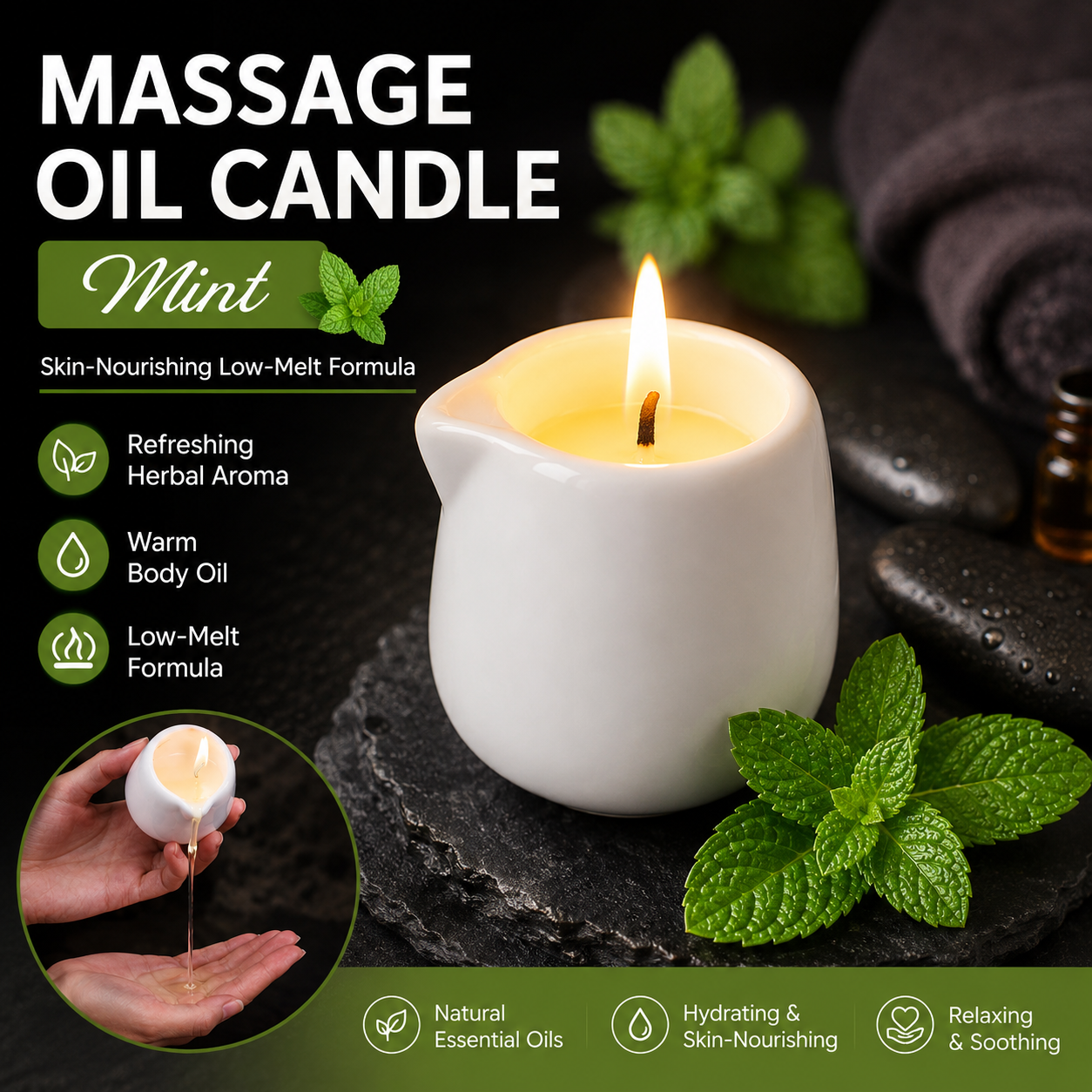 Massage Oil Candle Mint Fresh  – Massage Candle Melting recenzja i cena