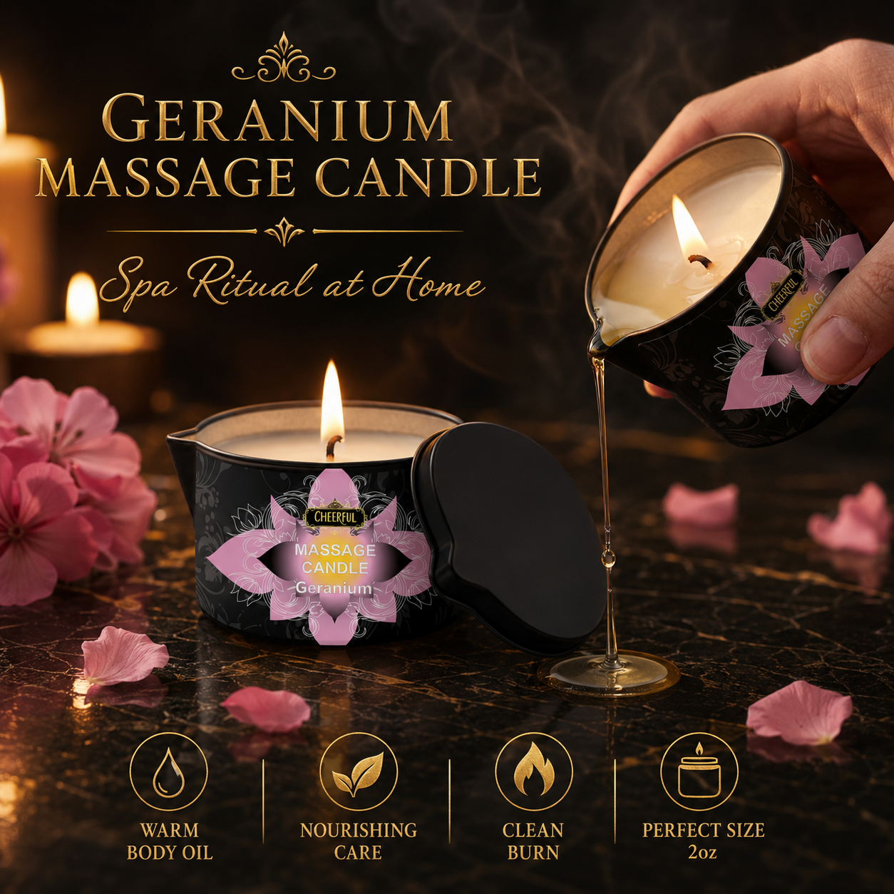 Geranium Massage Oil Candle 2o – Massage Candle Melting recenzja i cena