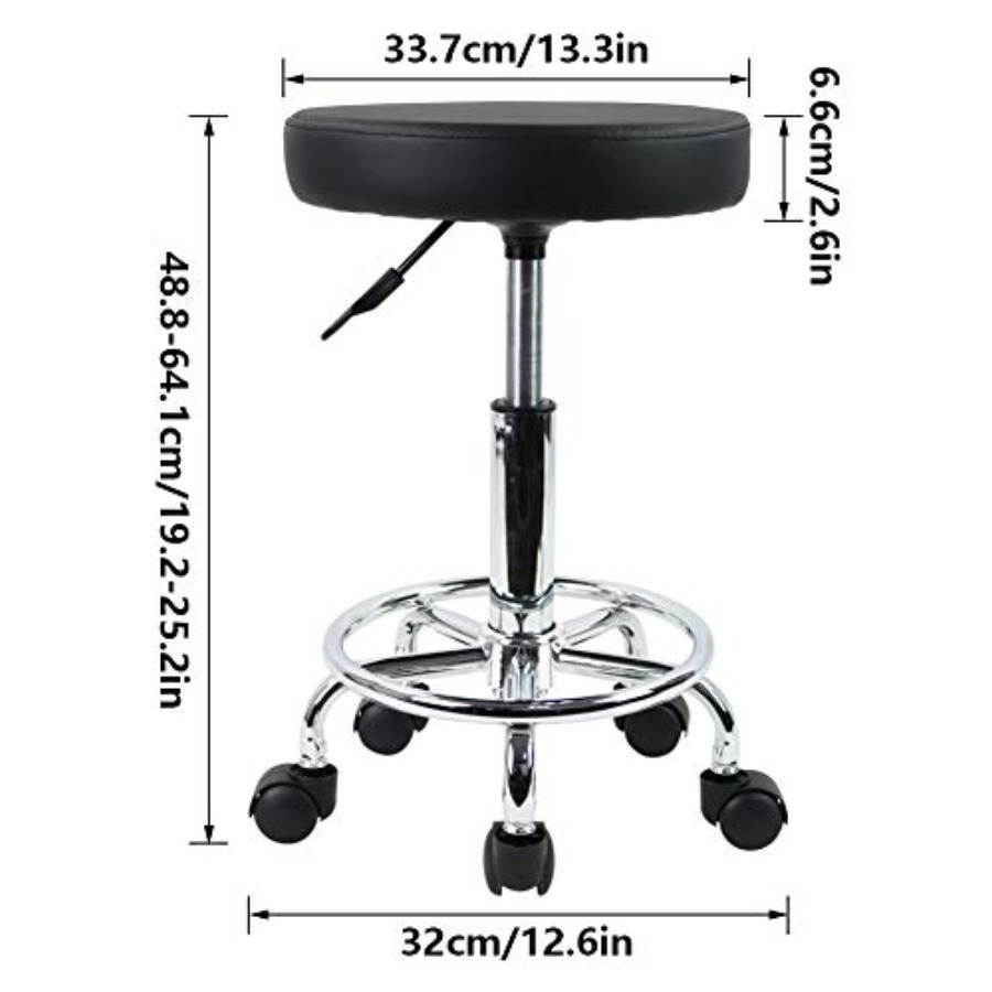 PU Leather Round Rolling Stool – Spa & Wellness Hotel Diamond Ustroń recenzja i cena