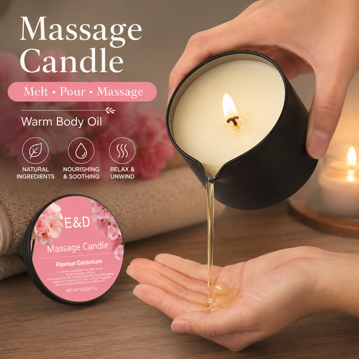 Geranium Massage Oil Candle 2o – Massage Candle Melting recenzja i cena