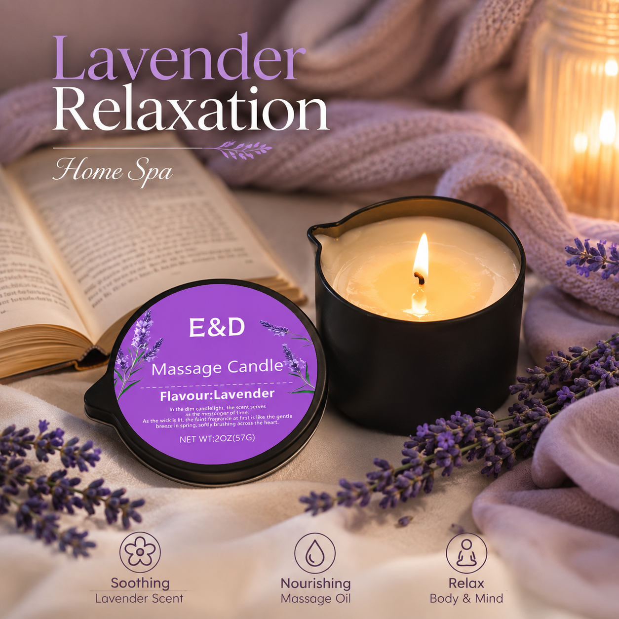 Lavender Massage Oil Candle 2o – Massage Candle Melting recenzja i cena